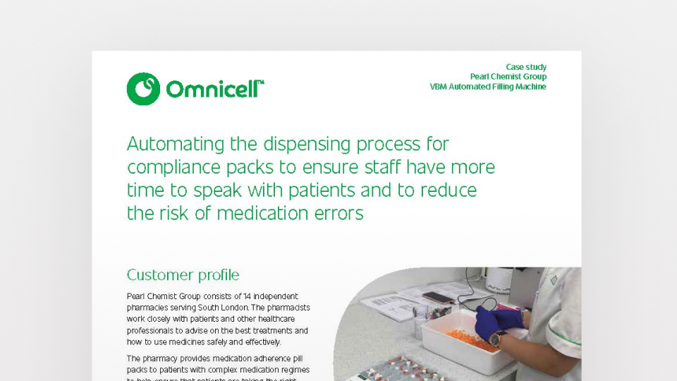 Omnicell's VBM 200F Automates Compliance Pack Filling